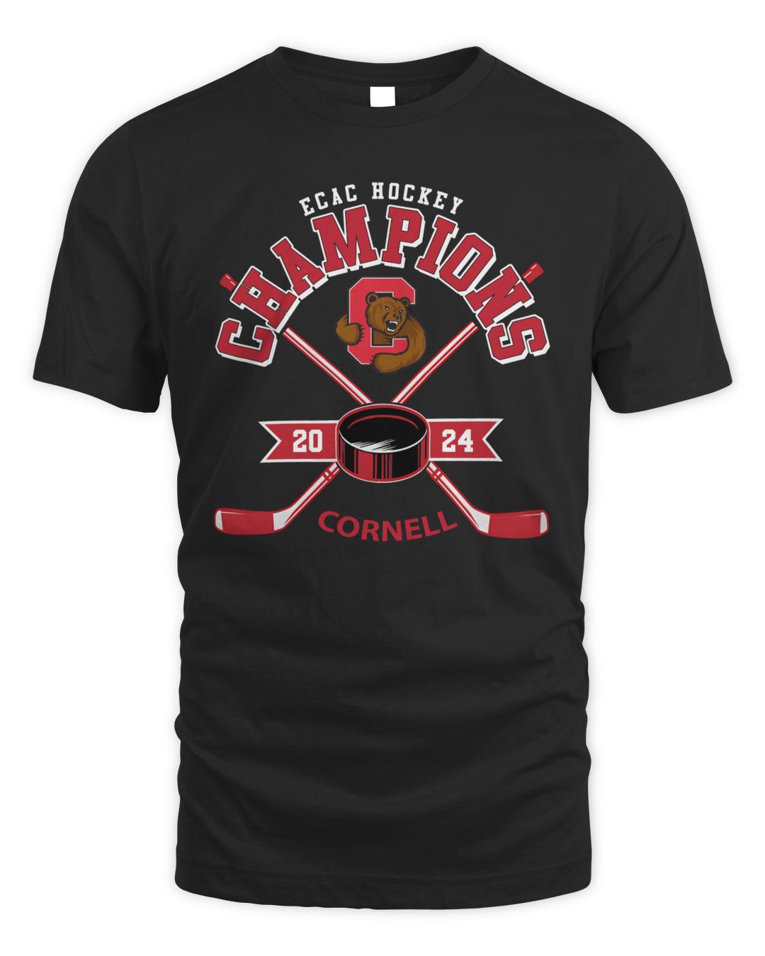 ECAC Hockey Champions 2024 Cornell Big Red Logo Shirt