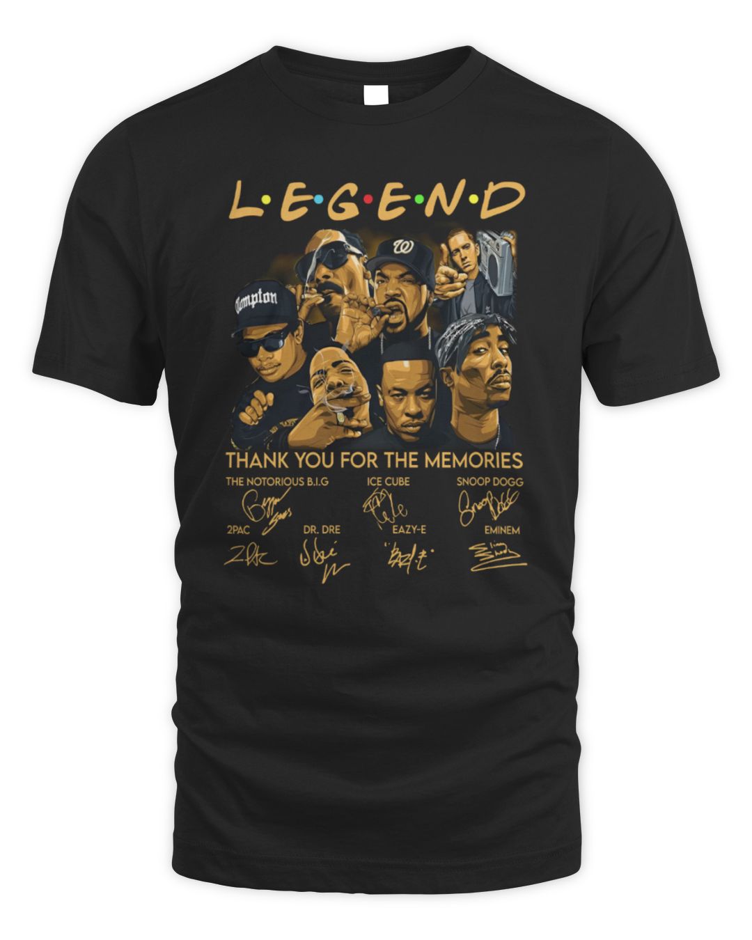 Official Rapper Legend Thank You For The Memories Signatures Tee